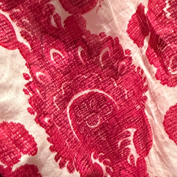 Cara Cara Red and White Floral Smocked Maxi Dress with Puff Sleeves and pockets - Picture 8 of 10